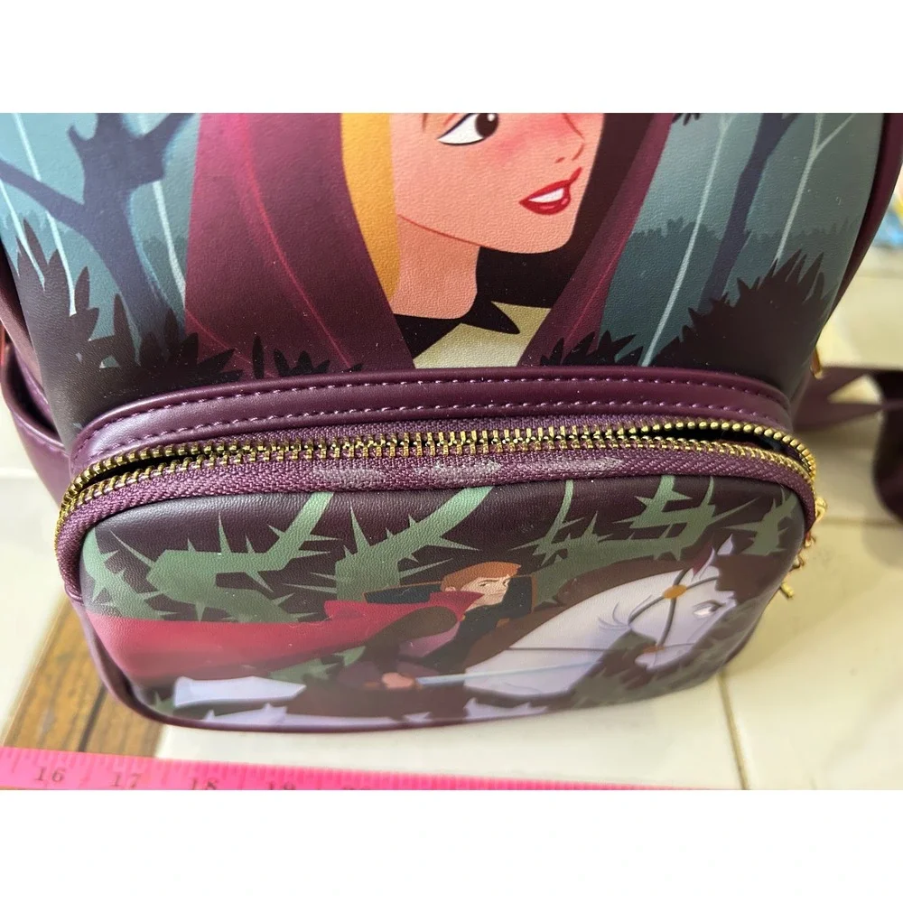 Loungefly Disney Sleeping Beauty Briar Rose Prince Phillip Mini Backpack Purple